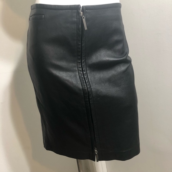 Express Dresses & Skirts - Express Genuine Leather Black 2 way Zipper Skirt